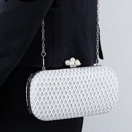 Evening Bags White Designer Bag Luxury Clutch Purse Handbags For Women 2023 Wedding Party Dress Pearl Small Shoulder