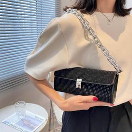 Evening Bags Small Shoulder For Women 2023 Mini Handbag And Purse Luxury Thick Chain Clutch Bling Shining Diamond