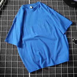 Men's T Shirts 2023 Solid Colour Cotton Plain Shirt Mens T-shirts Summer Skateboard Tee Boy Hip Hop Skate Tshirt Tops Fashion 5XL