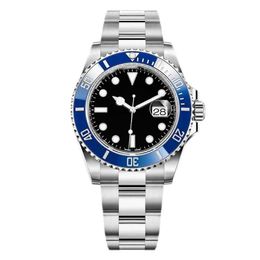 Brand Original Male Automatic Mechanical Watch 40mm Wristwatches for Men Blue ceramic ring Stainless Steel Strap Montre de Luxe sapphire glass free rotating bezel r