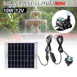 Garden Decorations 10W Mini Solar Water Pump Brushless Panel Fish Pool Kit 12V Decoration Powered Fountain Pond pum Aquarium 230327