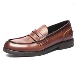 Dress Shoes 2023 British Washing Color Wiping And Old Series Retro Men's Lucky Penny