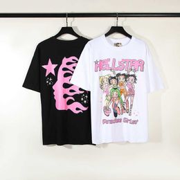 Avrupa ve Amerikan Moda Markası High Street Kısa Kollu T-Shirt Hellstar Paradise Kızlar Tee Laurins Stil