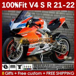 Motorcycle Fairings For DUCATI Street Fighter Panigale V4S V4R V 4 V4 S R 2018-2022 Body 167No.43 V-4S V-4R V4-S V4-R 21 22 2021 2022 Injection Moulding Bodywork orange stock