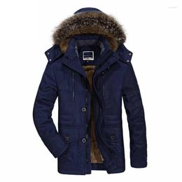 Men's Down 6XL Winter Parkas Coat Fleece Fur Collar Hooded Male Thicken Warm Casual Parka Men Brand Fat Slim Overcoat BG7176