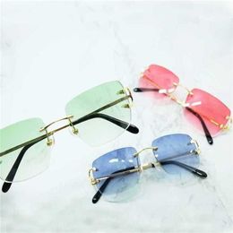 Top Luxury Designer Sunglasses 20% Off Big Square Men Fashion Woman Vintage Shades Green Sunglass Blue SunglassesKajia