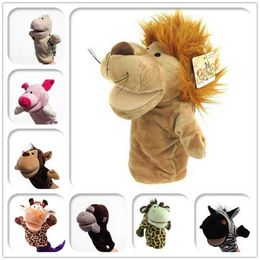 Cartoon Animal Finger Puppets Set Frog Pig Rabbit Tiger Monkey Bear Lion Plush Doll Baby Toy