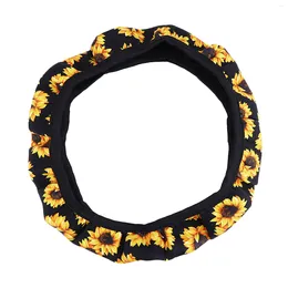 Steering Wheel Covers Car Cover Protector Automotive Fabric Anti Grip Decoration Cloth Vehicle Accessory Flower Auto Film