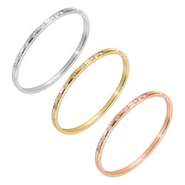 HBP Stainless Steel Bangle Best Friend Bracelet Initial Jewellery Women Charm Gold Designer Bracelets Luxury Trendy Solid Silver Bangle Elegant Bracelet Crystal