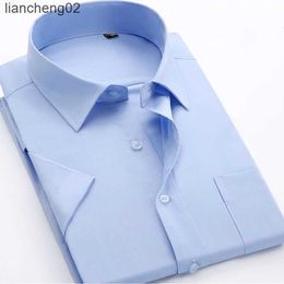 Men's Casual Shirts Solid Colour Short Sleeve Men's Casual Shirts Men's Formal Business Dress Shirts Classic Style Work Wear W0328