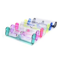 Sunglasses Cases Bags Transparent reading glasses case plastic eyeglass case for myopic lens multicolour eyewear case PVC glasses box 6 Colours J230328