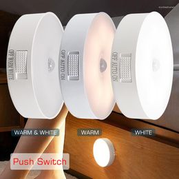 Night Lights Lamp Wireless Motion Sensor Light USB LED Nightlight Rechargeable Home Cabient For Stairs Hallway Closet