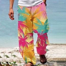 Men's Pants Casual Graphic Print Beach Trousers Men Clothing 2023 Summer Loose Long Fashion Pockets All Match Mens Pant Streetwear