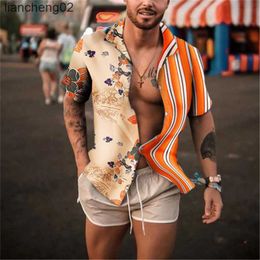 Men's Casual Shirts Summer Men's Shirt Short Sleeve Loose Vintage England Style Casual Single Breasted Slim Clothes Turn-Down Collar Shirt For Men W0328