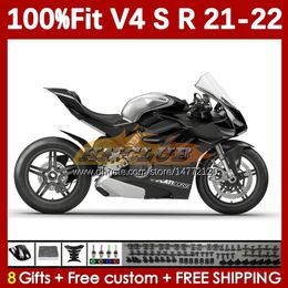 Motorcycle Fairings For DUCATI Street Fighter Panigale V4S V4R V 4 V4 S R 2018-2022 Body 167No.53 V-4S V-4R V4-S V4-R 21 22 2021 2022 Injection Molding Bodywork black flat