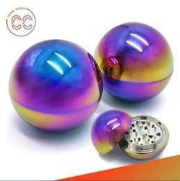 Smoking Pipes New spherical grinder dazzling zinc alloy 3 layers 50mm manual grinder herb grinder