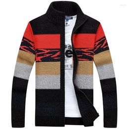 Men's Sweaters Men's Cardigan Stand Collar Knitwear Sweater Men Clothing Winter Warm Zipper Plus Size