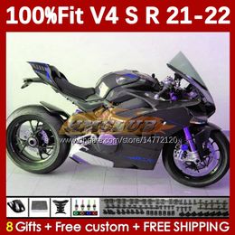 Motorcycle Bodywork For DUCATI Street Fighter Panigale V4S V4R V 4 V4 S R 21 22 2021 2022 Body 167No.105 V-4S V4-R V-4R V4-S 2018-2022 Injection Moulding Fairings black glossy