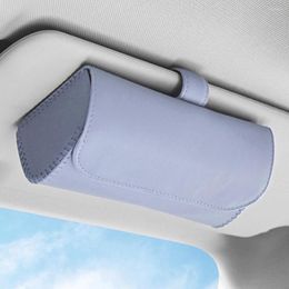 Interior Accessories Removable PU Leather Sunglasses Holder Lightweight Durable Car Glasses Case Easy Instal Back Clamp Sun Visor Mounted