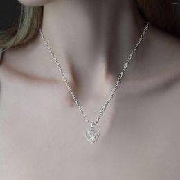 Chains Letter Temperament Wild Love Necklace Micro-inlaid Ladies Necklaces With Heart Pendant Woman's Jewelry