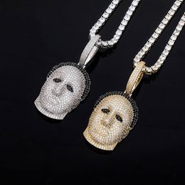 Pendant Necklaces Hip Hop Claw Setting Cubic Zirconia Bling Iced Out Cartoon Character Pendants For Men Rapper Jewelry Drop