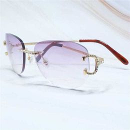 Top Luxury Designer Sunglasses 20% Off Wire Men Oval Glasses Women Rhinestones Color Party Shades Summer Trending Lentes De SolKajia