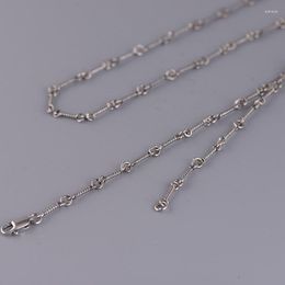 Chains 925 Sterling Silver Necklace For Women Bamboo Link Chain Men Necklaces Trendy Luxury Jewelry Unisex 50cm 55cm 60cm 65cm Handmade