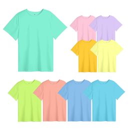 Sublimation Pastel Light Colored Clothes Toddler Blank Heat Transfer T-shirts Polyester Clothing DIY Parent-child Clothes