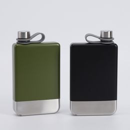 green black 9oz Liquor Hip Flask Screw Cap100% 18/8 (304) stainless steel laser welding Colour can be mixed food degree gift special type