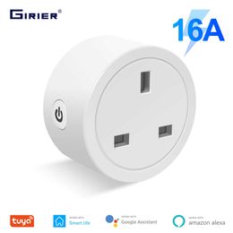 Sockets 16A Tuya Smart Wifi Plug UK Wireless Control Socket Outlet with Energy Monitering Timer Function Works with Alexa Google Home Z0327