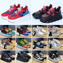reflective height sneakers Casual Shoes triple black white multi-color suede red blue yellow fluo tan men women Trainers chain reaction size 36-45