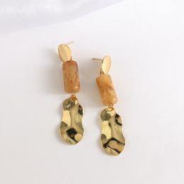 Dangle Earrings & Chandelier 2023 Trendy Resin Cylinder Metal Long For Woman Korean Unique Statement Drop Unusual JewelryDangle