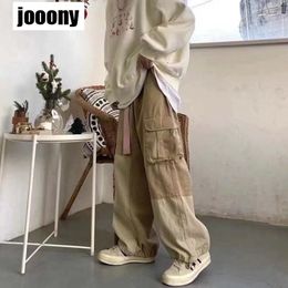 Men's Pants Baggy Black Cargo Pants for Men Khaki Cargo Trousers Male Vintage Loose Casual Autumn Japanese Streetwear Hip Hop Retro 230327