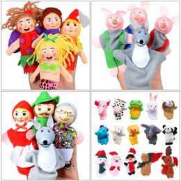 Finger Puppets Set Baby 18 pcs Animals Plush Doll Hand Cartoon Family Cloth Theatre Educational Toys for Kids Gifts