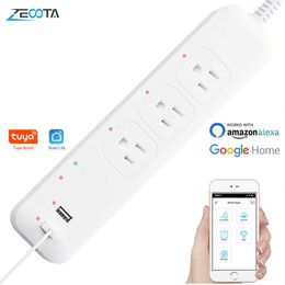 Sockets WiFi Smart Strip Surge Protector 3 way US Plug Outlet Wireless Socket USB Remote Independent Control by Alexa Google Home Z0327