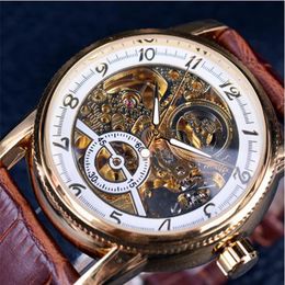 2021 Forsining Brand Luxury Hollow Engraving Skeleton Casual Designer Black Golden Case Gear Bezel Watches Men Automatic Watches2554