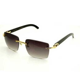 Top Luxury Designer Sunglasses 20% Off Square brand Men Women Rimless Buffalo Horn Mens Vintage Sunglass Eyewear mens