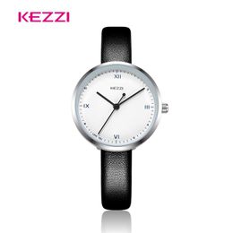 Wristwatches KEZZI Couple Watches Waterproof Fashion Simple Women's Watch Classics Black Leather Lover's Watche Nuevo Reloj De 2023 K-1948