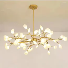 Chandeliers Modern LED Firefly Pendant Lights Gold Black Tree Branch Luxury Room Decor For Bedroom Dining Living Home Decoration