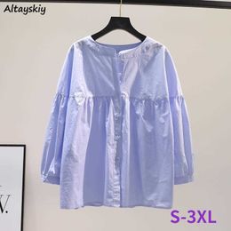 Women's Blouses Shirts Shirts Women Minimlaist Solid 4 Colours All-match Summer Sun-proof Harajuku Female Casual Blusa Fashion Popular Basic Y2303