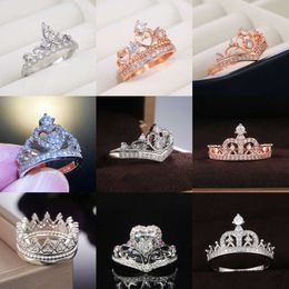 Girl Princess Crown Band Ring Caoshirons Cocktail Party Band Wholesale High Quality Jewellery Z0327