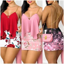 Casual Dresses 2023 Summer Women's Dress Sexy Royal Sister Style Private Celebrity Backless Mini Party Fashion High Street