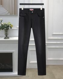 2023 latest listing skinny jeans mens red Green pattern label Floral print Denim pants Embroidery Men fashion Designer Hip Hop Size 29-40