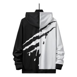 Men's Hoodies Sweatshirts Men Two Tone Drawstring Detail Pocket Sweatshirt Hoodies 230327