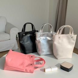 Pink desogner Bag Women's Soft Leather Bucket Bag Solid Handheld Crossbody Bag Simple Shoulder Bag 230318
