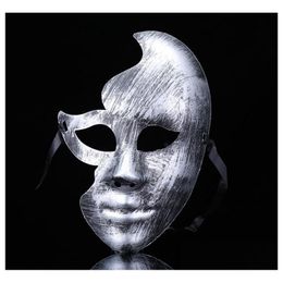 Party Masks New Lovely Men Burnished Antique Sier/Gold Venetian Mardi Gras Masquerade Ball Mask Gb1021 Drop Delivery 202 Dhw3I