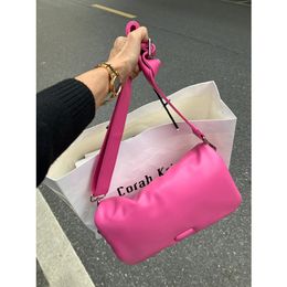 Evening Bags Rose Pink Shoulder Messenger Women Fashion Pu Leather Crossbody Tote Ladies Large Capacity Handbag Simple Purse For Girl 230328