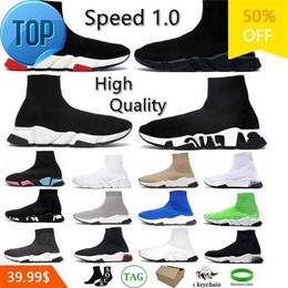 OG Sock shoes designer men casual shoes womens speed trainer socks boot speeds shoe runners runner sneakers Knit Women 1.0 Walking triple Black White Red Lace Spor WAHR