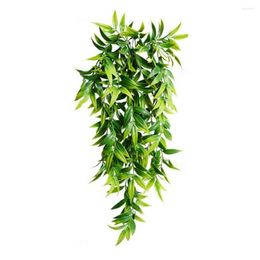 Decorative Flowers Beautiful Eco-friendly Artificial Plant Anti-fading Wall Hanging Fake Bamboo Leaf Vine Create Vitality