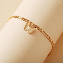 Anklets Bohemian Butterfly Pendant Anklet For Women Fashion Gold Colour Summer Ankle Beach Jewellery 2023 Trendy